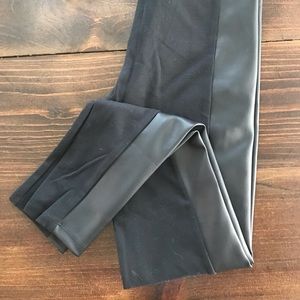 Leather stripe leggings